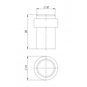 Упор Fuaro (Фуаро) дверной напольный STOPPER/M.14 INOX (нерж. сталь)