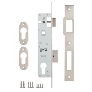 Корпус Kale kilit (Кале килит) узкопрофильного замка с защёлкой 153 (25 mm) w/b (никель)