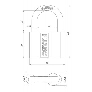 Замок Fuaro (Фуаро) навесной PL-PROTEC-4080 3key (PL-4080) англ. /блистер