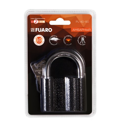 Замок Fuaro (Фуаро) навесной PL-PROTEC-4080 3key (PL-4080) англ. /блистер
