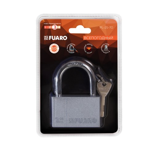 Замок Fuaro (Фуаро) навесной PL-PROTEC-2570 4 fin key (PL-2570) фин. /блистер