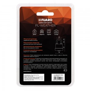 Замок Fuaro (Фуаро) навесной PL-WEATHER-3660 3key (PL-3660), англ. /блистер