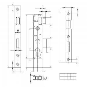 Корпус Fuaro (Фуаро) узкопрофильного замка с защелкой PROF153-25/85 (153-25/85) CP хром