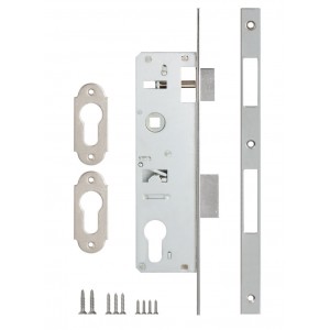 Корпус Kale kilit (Кале килит) узкопрофильного замка с защёлкой 153/P (30 mm) w/b (хром)