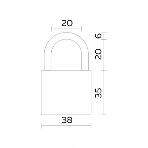 Замок Fuaro (Фуаро) навесной PL-UNI-0138 (PL-01-38) 3key англ. /блистер