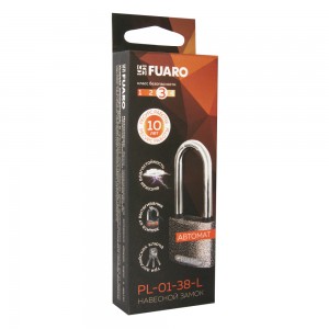 Замок Fuaro (Фуаро) навесной PL-UNI-0138-L (PL-01-38-L) 3key англ. /блистер