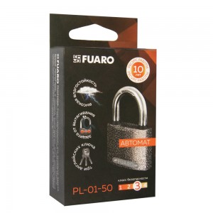 Замок Fuaro (Фуаро) навесной PL-UNI-0163 (PL-01-63) 3key англ. /блистер