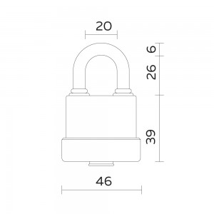 Замок Fuaro (Фуаро) навесной PL-WEATHER-3640 Black 3key (PL-3640) англ.