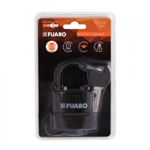 Замок Fuaro (Фуаро) навесной PL-WEATHER-3650 Black 3key (PL-3650) англ.