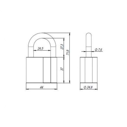 Замок Ajax (Аякс) навесной PD-4050 (PD-40-50) 3 fin key /коробка