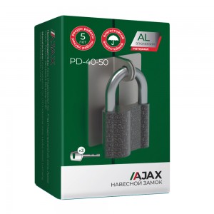 Замок Ajax (Аякс) навесной PD-4050 (PD-40-50) 3 fin key /коробка