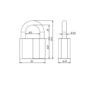 Замок Ajax (Аякс) навесной PD-4060 (PD-40-60) 3 fin key /коробка