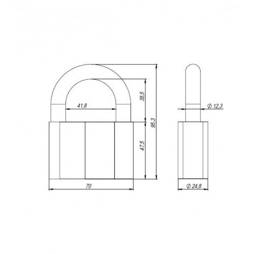 Замок Ajax (Аякс) навесной PD-4080 (PD-40-80) 3 fin key /коробка