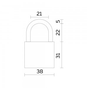 Замок Fuaro (Фуаро) навесной PL-UNI-0340 3key (PL-03-40) англ. /блистер