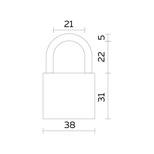 Замок Fuaro (Фуаро) навесной PL-UNI-0340 3key (PL-03-40) англ. /блистер