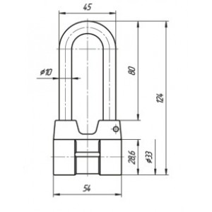 Замок Absolyute (Абсолют) навесной ВС2-4А-01
