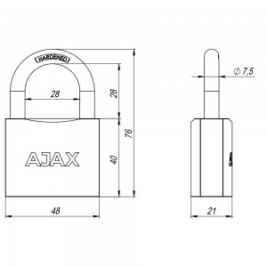 Набор Ajax (Аякс) замков навесных 6 шт. PD-0150 (6 locks+5 keys) blister