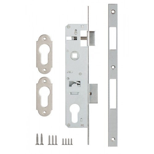 Корпус Kale kilit (Кале килит) узкопрофильного замка с защёлкой 153/P (35 mm) w/b (хром)