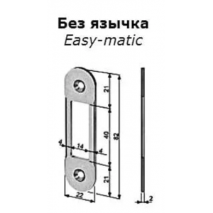 B01402.11.12 AGB (АГБ) Ответная планка (антич. бр) (пласт. вкладыш Easy Matic B01402.16/17 выпис. отдельно)