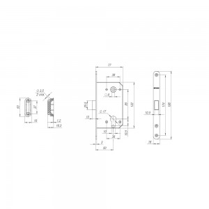 Корпус Fuaro (Фуаро) врезного замка MAGNM85C-50 (M85C-50) AB бронза