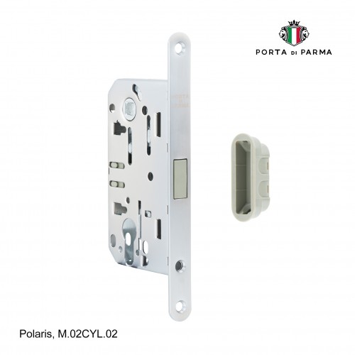 Замок врезной магнитный под цилиндр Porta Di Parma, Polaris M.02CYL.02, Матовый хром