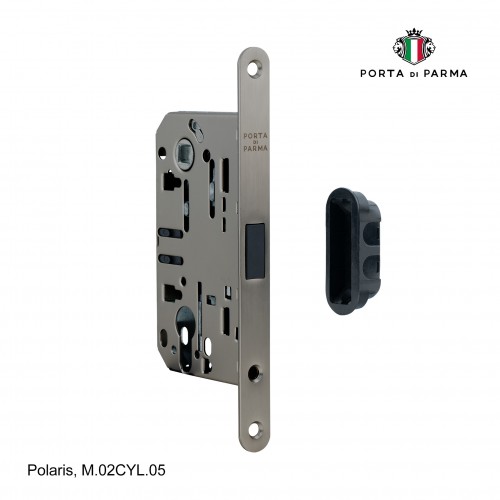 Замок врезной магнитный под цилиндр Porta Di Parma, Polaris M.02CYL.05, Матовый графит