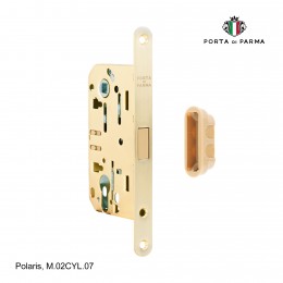 Замок врезной магнитный под цилиндр Porta Di Parma, Polaris M.02CYL.07, Матовое золото