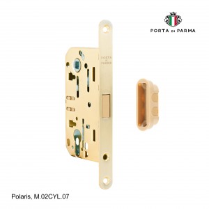 Замок врезной магнитный под цилиндр Porta Di Parma, Polaris M.02CYL.07, Матовое золото