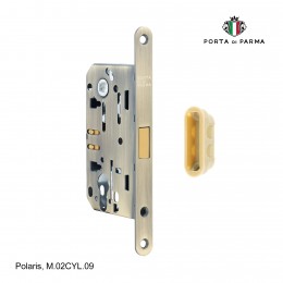 Замок врезной магнитный под цилиндр Porta Di Parma, Polaris M.02CYL.09, Матовая бронза
