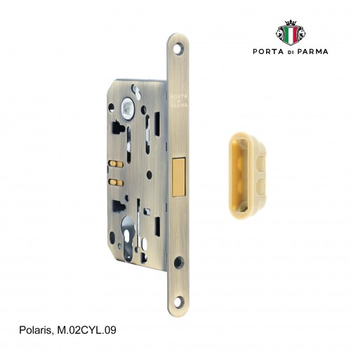Замок врезной магнитный под цилиндр Porta Di Parma, Polaris M.02CYL.09, Матовая бронза