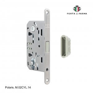 Замок врезной магнитный под цилиндр Porta Di Parma, Polaris M.02CYL.14, Матовый никель