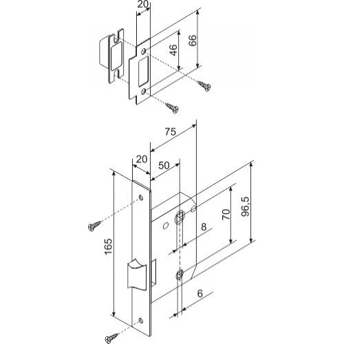 Защелка Fuaro (Фуаро) врезная METF72-50 (F72-50) GR графит