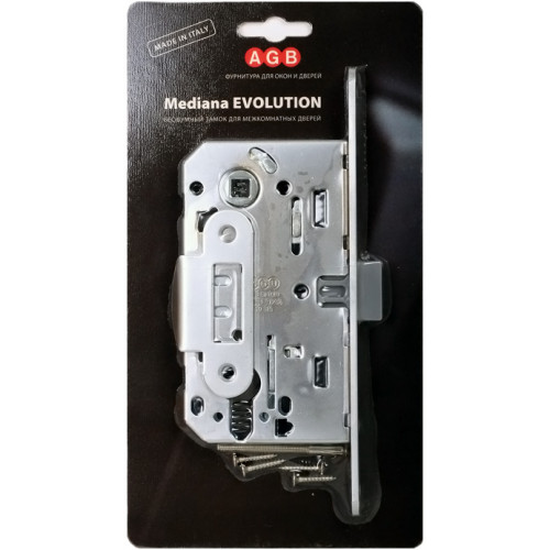 Корпус замка AGB (АГБ) под цил. MEDIANA EVOLUTION B01103.50.34.567 с отв. планкой B01000.13 (мат хром)