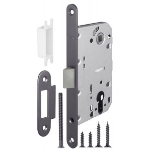 Корпус Fuaro (Фуаро) врезного замка c защёлкой PLASTP85C-50 (P85C-50) GR графит