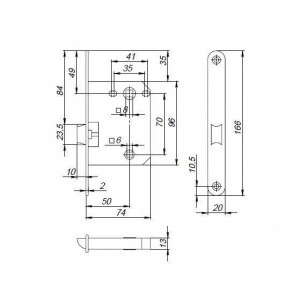 Защелка Punto (Пунто) PLASTPL72-R20 (PL72-R20) (врезная) SN мат. никель тех.упаковка без ответной планки