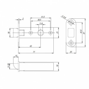 Защелка Punto (Пунто) PLASTPL45-R20 (PL45-R20) (врезная) SN мат. никель тех.упаковка без ответной планки